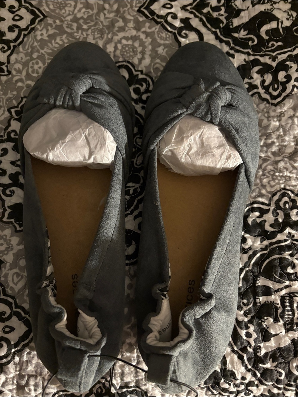 Maurices Gray Knot-Top Ballet Flats